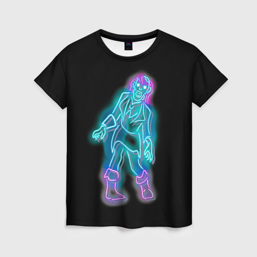 Женская футболка 3D с принтом Neon undead, вид спереди #2