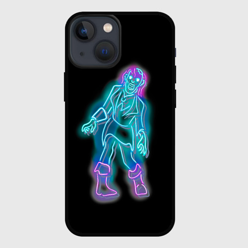 Чехол для iPhone 13 mini с принтом Neon undead, вид спереди #2