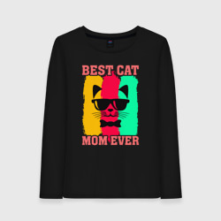 Женский лонгслив хлопок Best cat mom ever quote