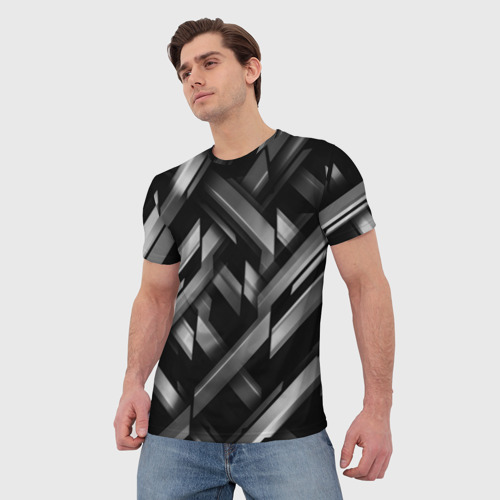 Мужская футболка 3D Металлической сетчатое плетение, цвет 3D печать - фото 3