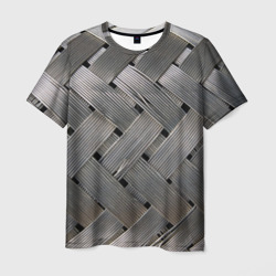 Мужская футболка 3D Гофрированное стальное плетение