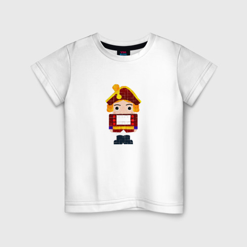 Детская футболка из хлопка с принтом Щелкунчик, вид спереди №1