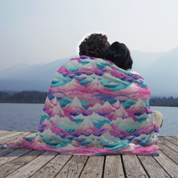 Плед 3D Розовые и голубые горы - паттерн - фото 2