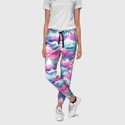 Женские брюки 3D Розовые и голубые горы - паттерн - фото 2