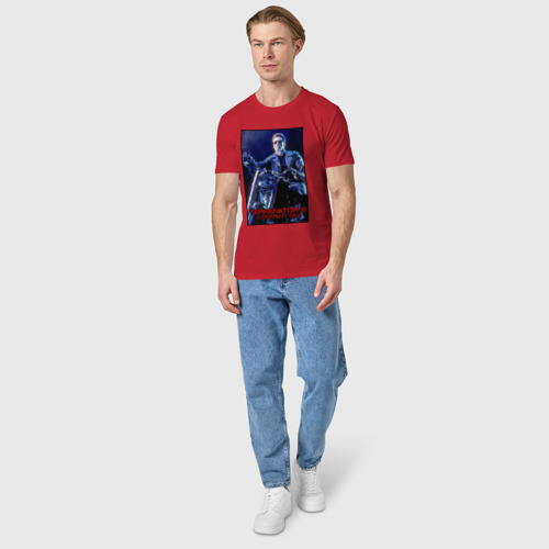 Мужская футболка хлопок T2 - Arnold, цвет красный - фото 5