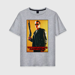 Женская футболка хлопок Oversize T2 - Schwarzenegger