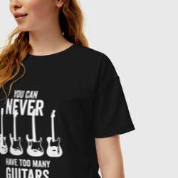 Женская футболка хлопок Oversize Гитар много не бывает - фото 2