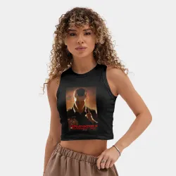 Женская укороченная майка-топ хлопок T2 - Liquid metal  - фото 2