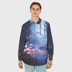 Мужская рубашка oversize 3D Утренние заморозки - фото 2