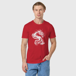 Светящаяся мужская футболка Белый дракон чернилами - фото 2
