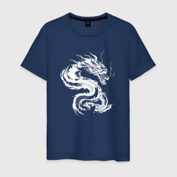 Белый дракон чернилами – Светящаяся мужская футболка с принтом купить со скидкой в -20%