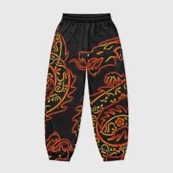 Женские джоггеры оверсайз 3D Дракон с эффектом свечения