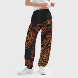Женские джоггеры оверсайз 3D Дракон с эффектом свечения - фото 2