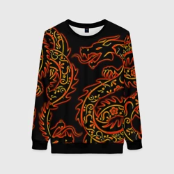 Женский свитшот 3D Дракон с эффектом свечения