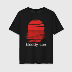 Женская футболка хлопок Oversize Bloody sun 