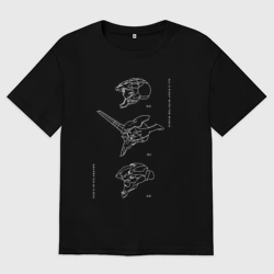 Женская футболка хлопок Oversize Evangelion Eva Units