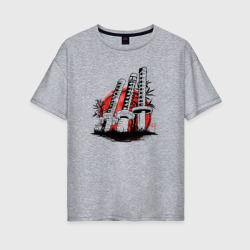 Женская футболка хлопок Oversize Мечи Ророноа Зоро One Piece