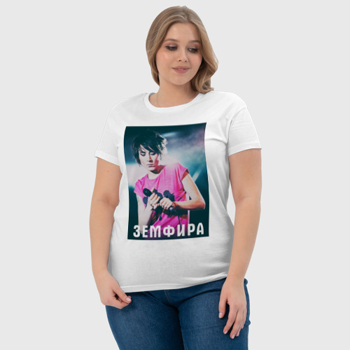 Женская футболка хлопок с принтом Земфира - русский рок, фото #4