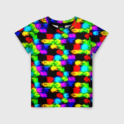 Geometry Dash gradient colors light – Детская футболка 3D с принтом купить со скидкой в -33%