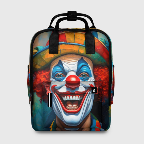 Женский рюкзак 3D Нейросеть - Хэллоуин безумный клоун