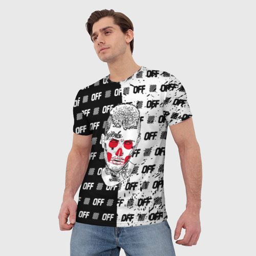 Мужская футболка 3D Lil Peep off, цвет 3D печать - фото 3