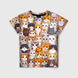 Детская футболка 3D Очень много котиков