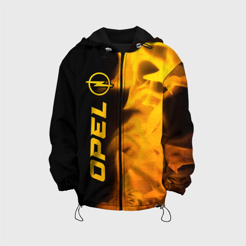 Детская куртка 3D с принтом Opel - gold gradient по-вертикали, вид спереди #2