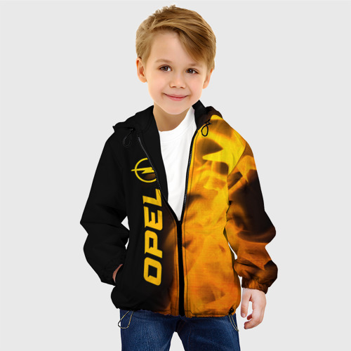Детская куртка 3D с принтом Opel - gold gradient по-вертикали, фото на моделе #1