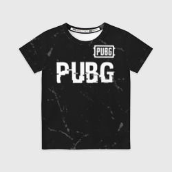Детская футболка 3D PUBG glitch на темном фоне посередине