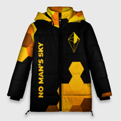 Женская зимняя куртка Oversize No Man's Sky - gold gradient вертикально