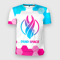 Мужская футболка 3D Slim Dead Space neon gradient style