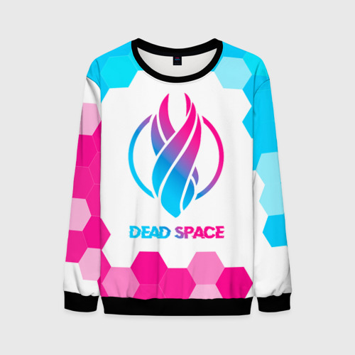 Мужской свитшот 3D Dead Space neon gradient style, цвет черный