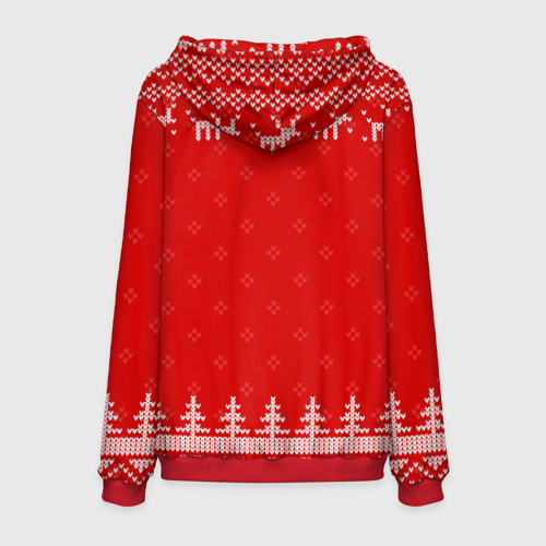 Мужская толстовка 3D с принтом Новогодний Дмитрий: свитер с оленями, вид сзади #1