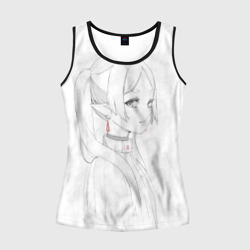 Женская майка 3D Фрирен - карандашный набросок