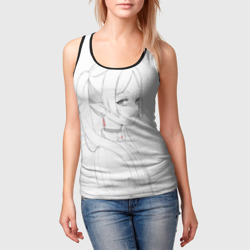 Женская майка 3D Фрирен - карандашный набросок - фото 2