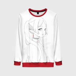 Женский свитшот 3D Фрирен - карандашный набросок