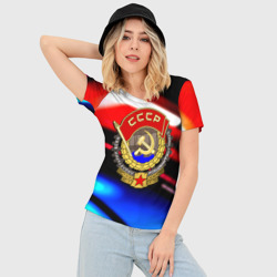 Женская футболка 3D Slim СССР страна герб - фото 2