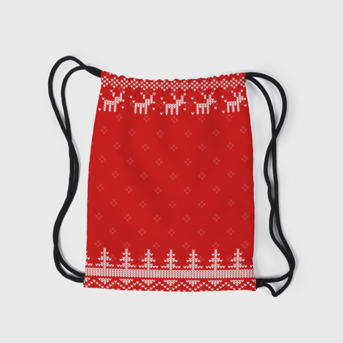Рюкзак-мешок 3D Новогодняя Олеся: свитер с оленями - фото 7