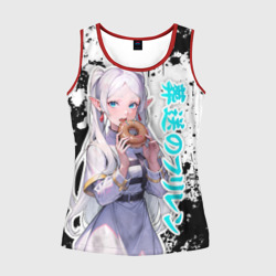 Женская майка 3D Фрирен - поедает пончик