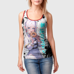 Женская майка 3D Фрирен - поедает пончик - фото 2