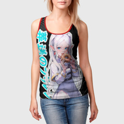 Женская майка 3D Фрирен кушает пончик - фото 2