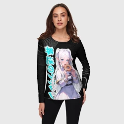 Женский лонгслив 3D Фрирен кушает пончик - фото 2