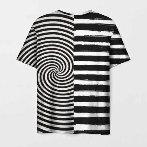 Мужская футболка 3D Черные полосы абстракция и оптическая иллюзия , цвет 3D печать - фото 2