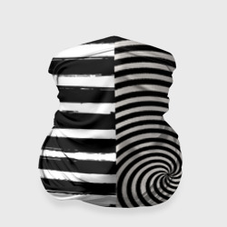 Бандана-труба 3D Черные полосы абстракция и оптическая иллюзия 