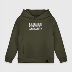 Детское худи Oversize хлопок Legends are born in january inscription