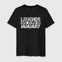 Мужская футболка хлопок Legends are born in january inscription