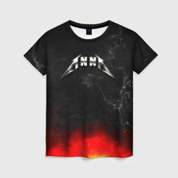 Женская футболка 3D Анна в стиле Металлика - искры и огонь