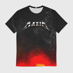 Мужская футболка 3D Максим в стиле Металлика - огонь и искры 