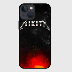 Чехол для iPhone 13 mini Никита в стиле Металлика - огонь и искры 