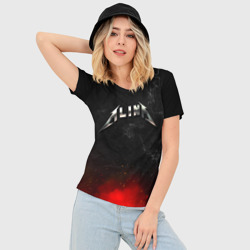 Женская футболка 3D Slim Алина в стиле Металлики - искры и огонь - фото 2
